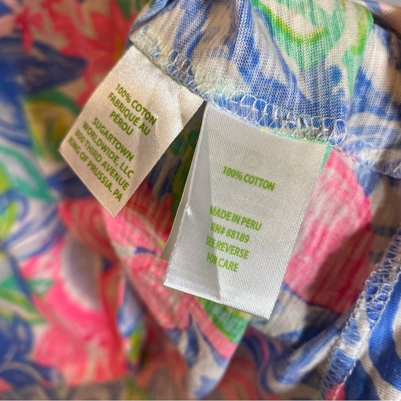NWT Lilly Pulitzer Etta Top T-shirt Havana Cocktail 001504 Pink Green Blue New - Picture 3 of 9